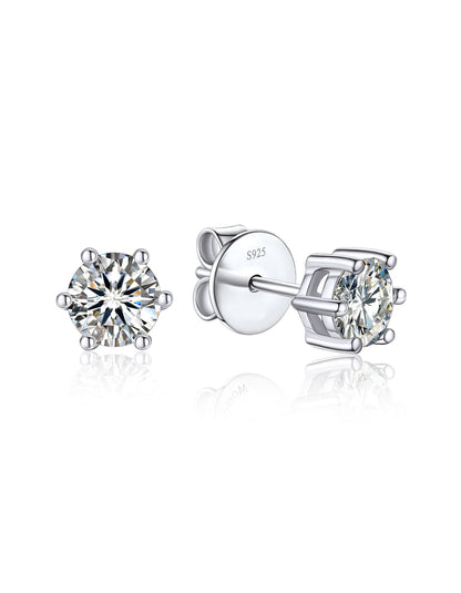 Ahabobo Sterling Silver Moissanite Stud Earrings For Men Women