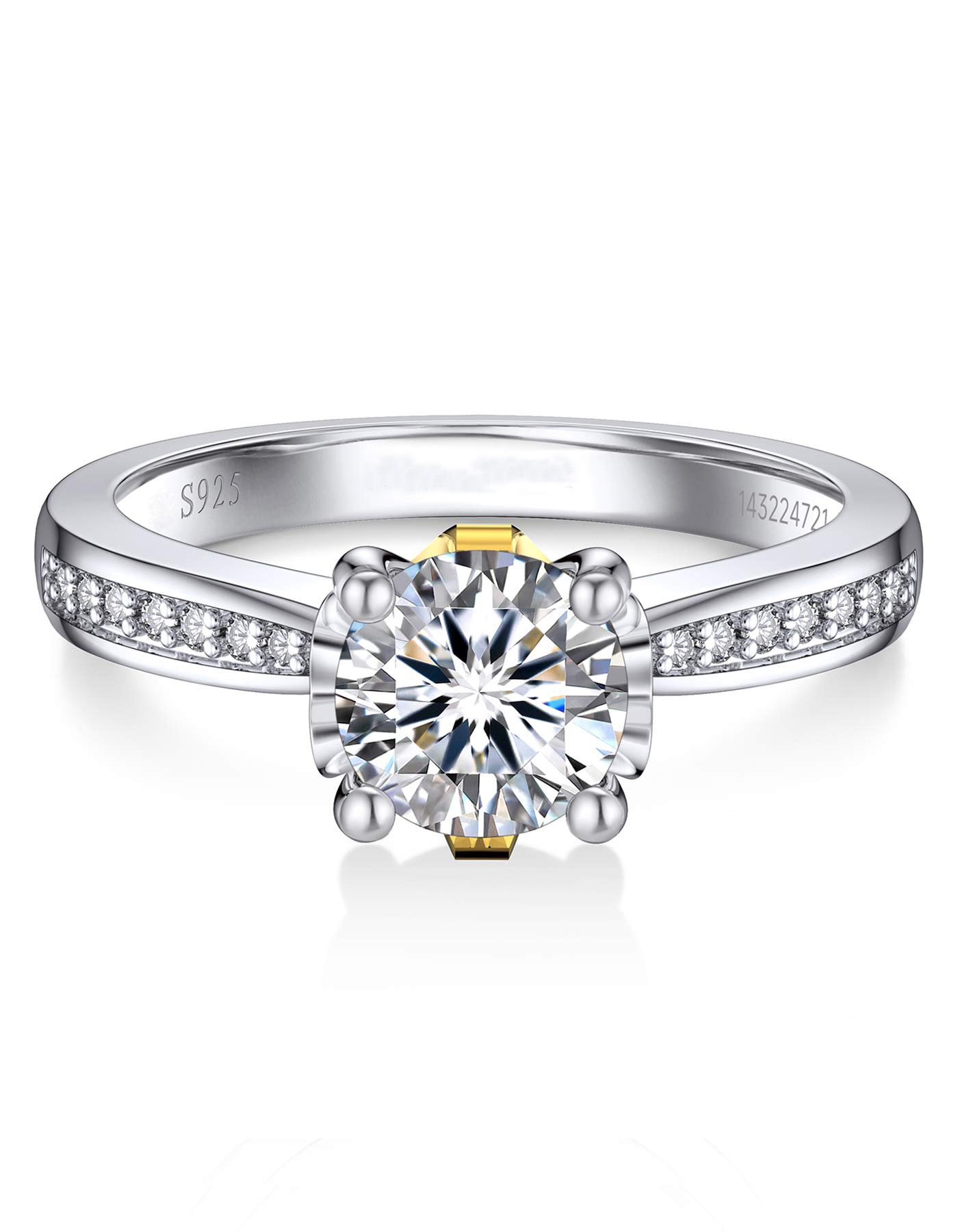 Custom Initial Moissanite Engagement Ring for Women