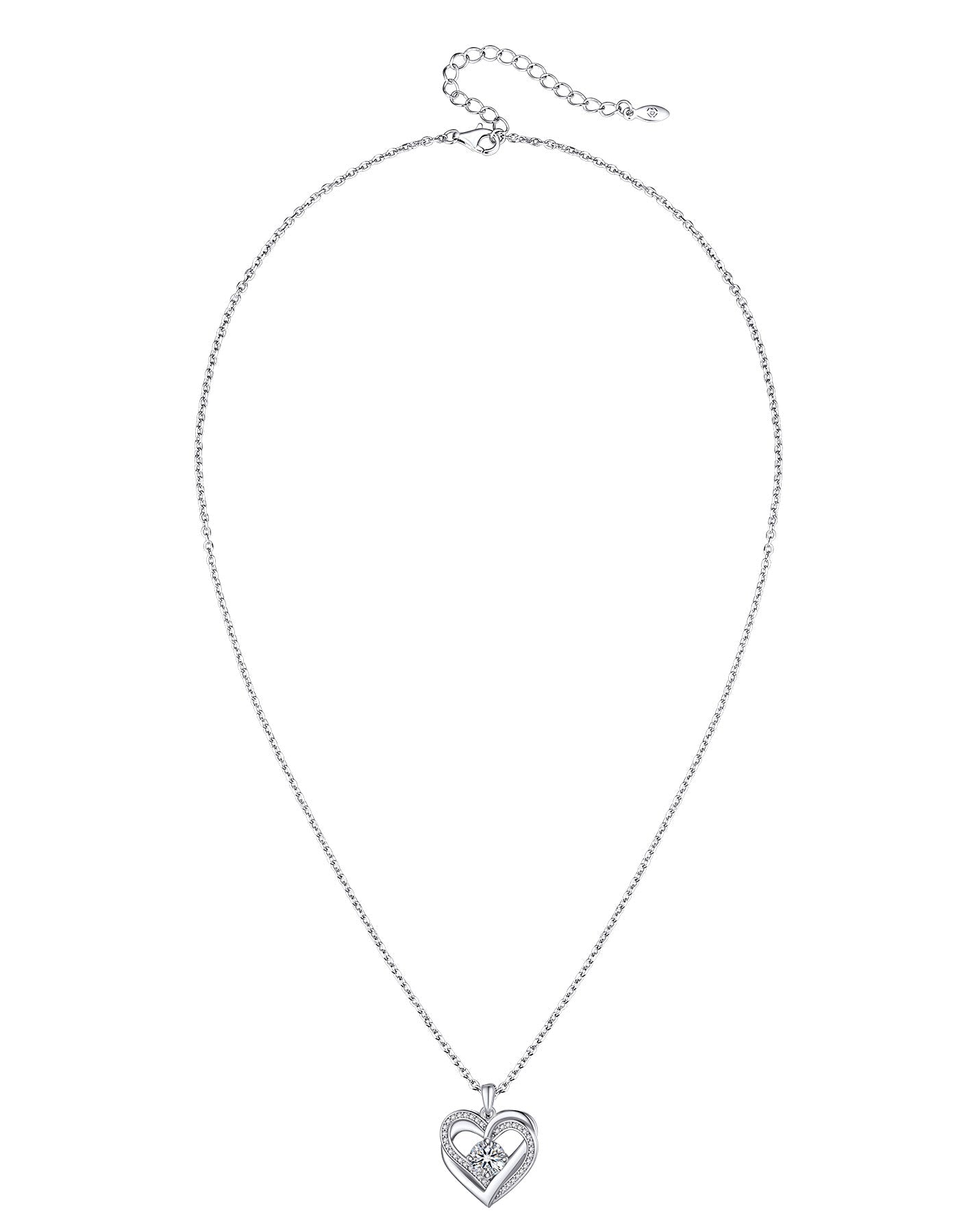 Moissanaite Diamond Love Heart Necklace For Women