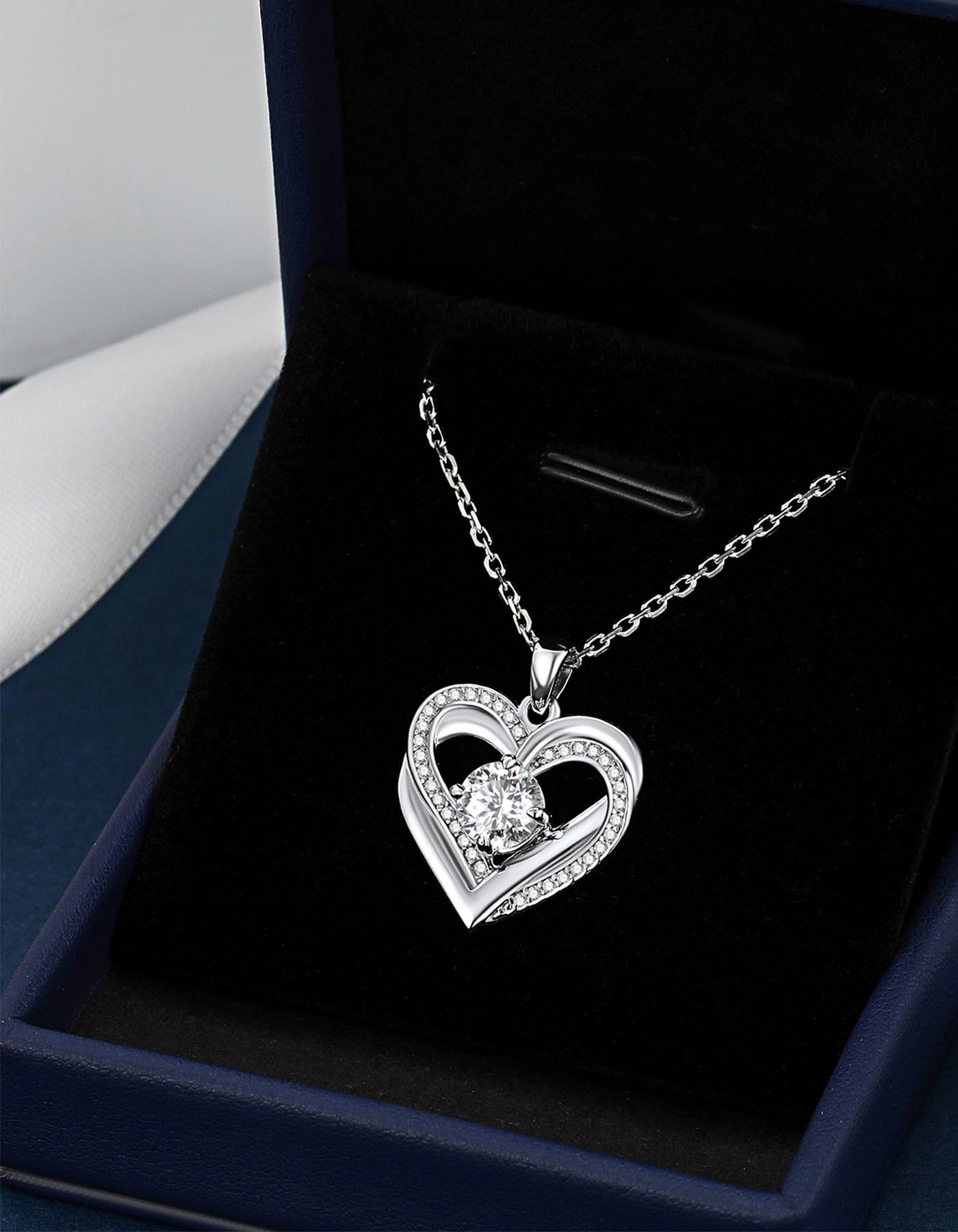 Moissanaite Diamond Love Heart Necklace For Women