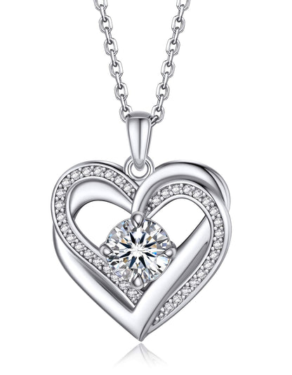 Moissanaite Diamond Love Heart Necklace For Women