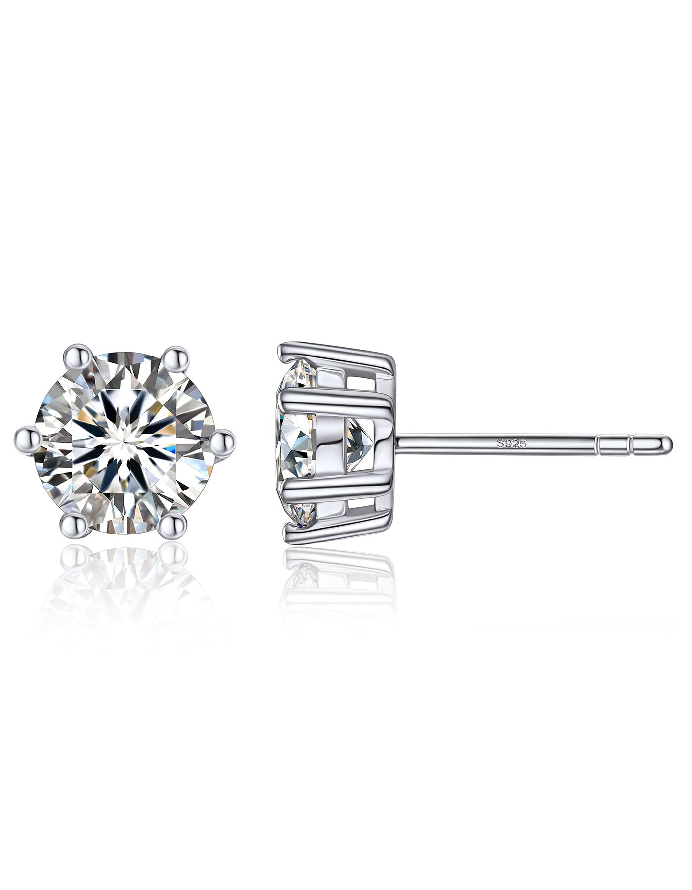 Ahabobo Sterling Silver Moissanite Stud Earrings For Men Women