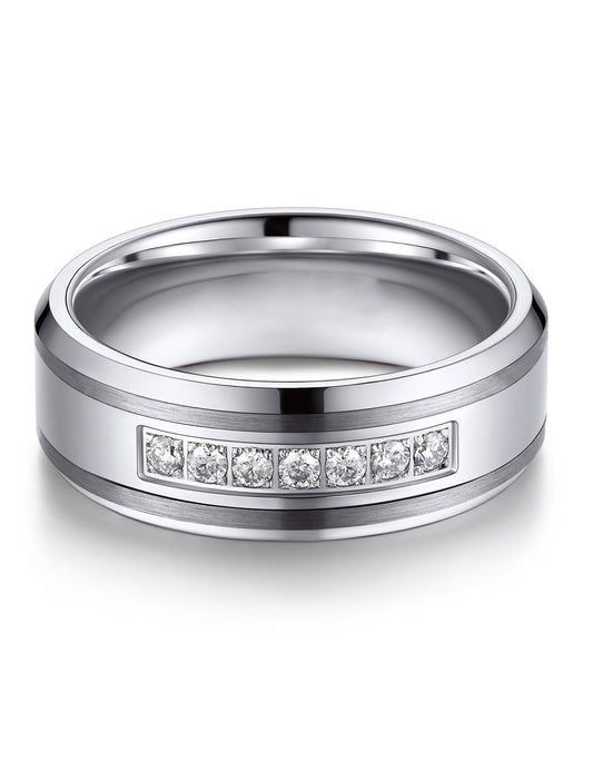 Moissanite Tungsten Carbide Wedding Band Ring For Men Women