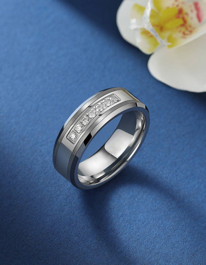 Moissanite Tungsten Carbide Wedding Band Ring For Men Women