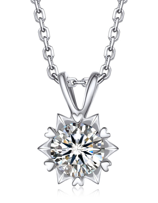 Ahabobo Snowflake Moissanite Pendant Necklace For Women