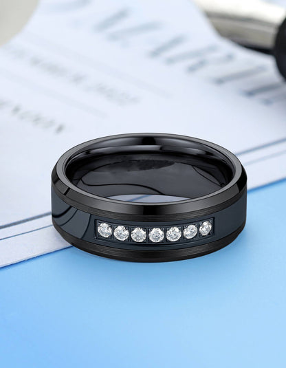 Moissanite Tungsten Carbide Wedding Band Ring For Men Women