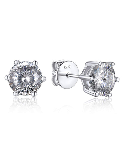 Ahabobo Sterling Silver Birthstone Moissanite Stud Earrings for Women Men