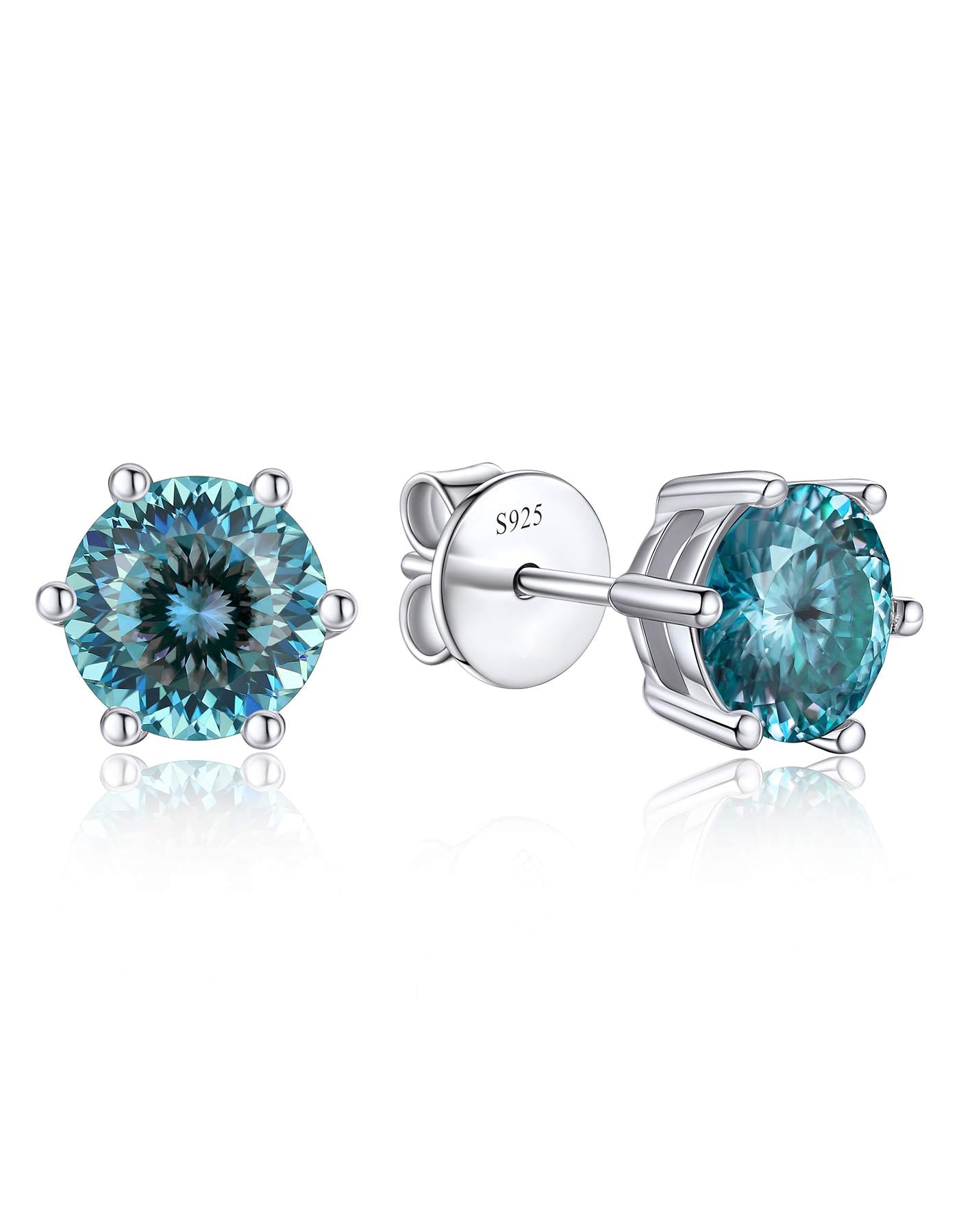 Ahabobo Sterling Silver Birthstone Moissanite Stud Earrings for Women Men