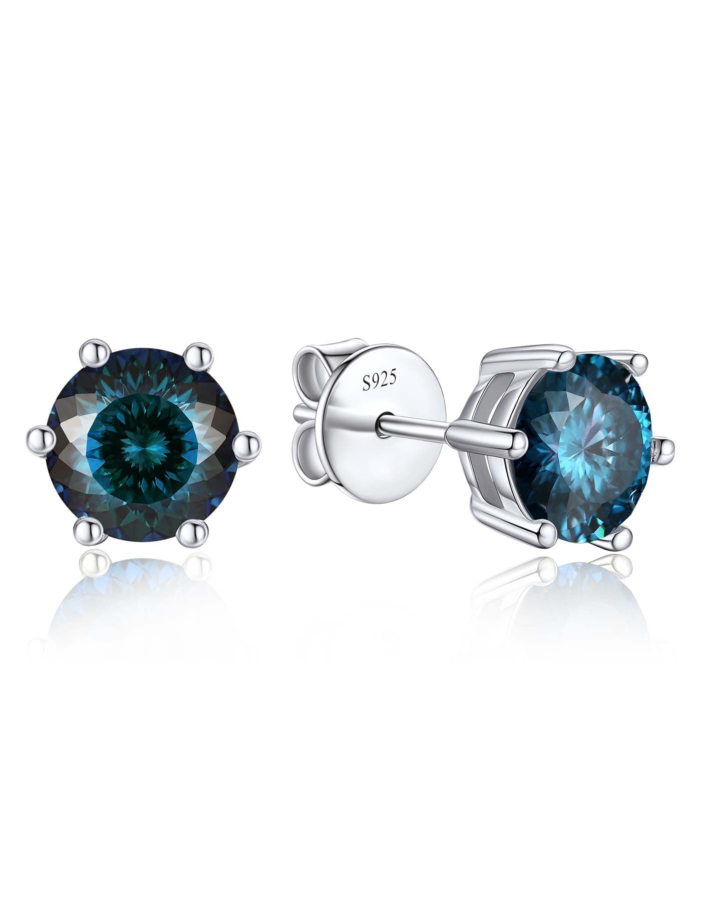 Ahabobo Sterling Silver Birthstone Moissanite Stud Earrings for Women Men