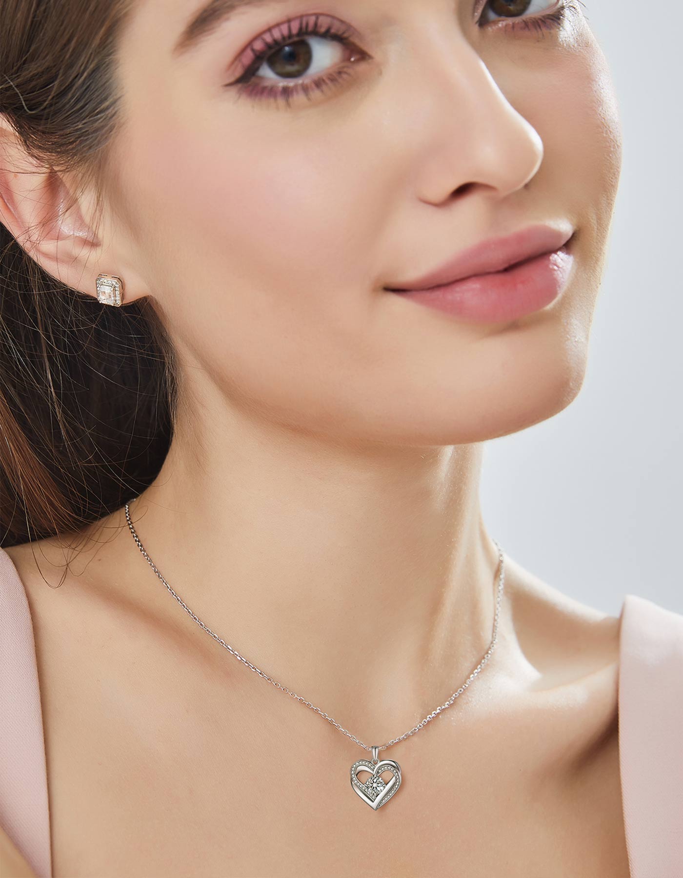 Moissanaite Diamond Love Heart Necklace For Women